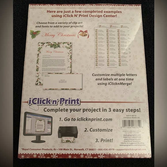 New Geographics Double Sided Christmas Theme Letterhead Paper, 40 Count - Picture 3 of 4